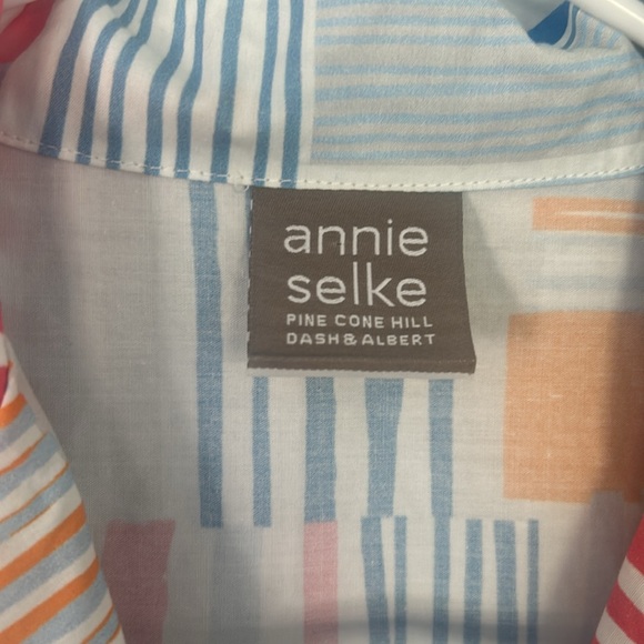 Annie Selke pine cone hill Dash & Albert collection small sleep shirt stripes - Picture 4 of 10
